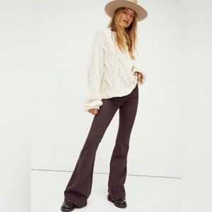 We The Free Penny Pull-on Flare Jeans in Chocolate Brown